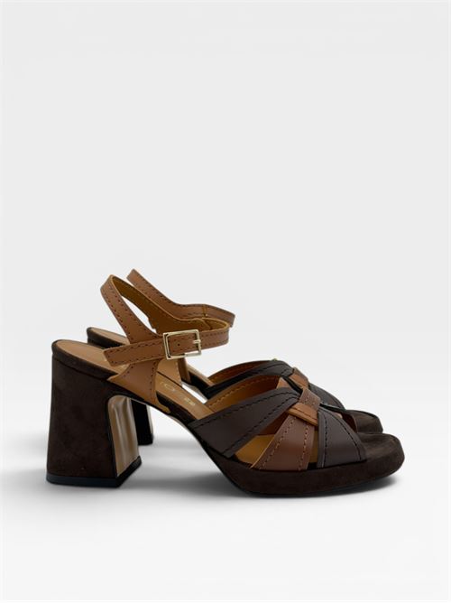 Sandali con tacco in pelle intrecciata da donna IL LACCIO | 8854004VACCHETTATMOROMARRONECUOIO